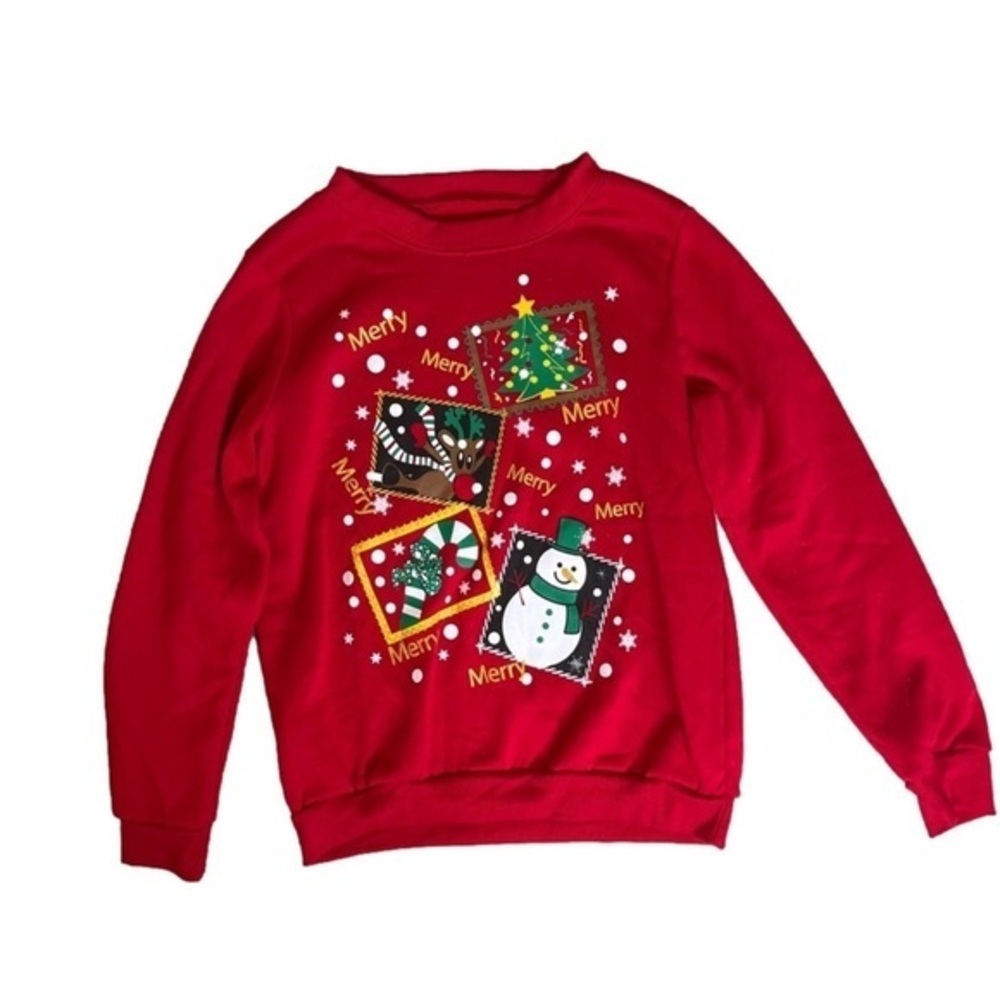 ⭐️ Red "Merry" Christmas sweatshirt- size medium